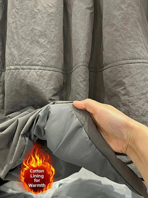 Thiened coton chaud taille élastique f jupe grande taille femmes ample minceur a-ligne jupe automne hiver Faion trajet