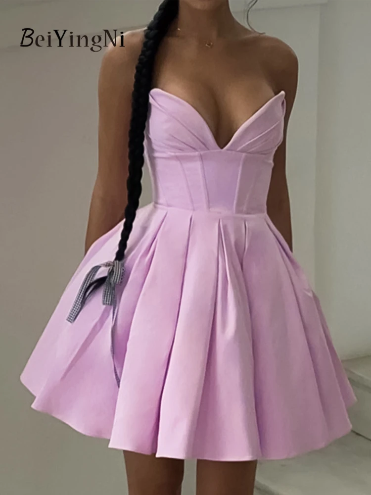

Beiyingni 2025 New Summer Women Party Tutu Dresses Fish Bone Corset French Sexy Night Evening Short A-line Dress Wedding Vestido