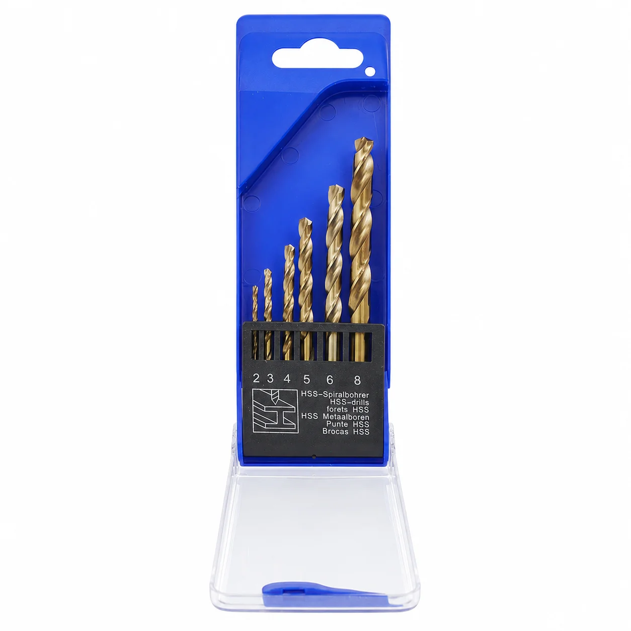 6PCS Cobalt HSS Twist Drill Bit Set, 2-8mm 135° Split Point Straight Shank Drill Bits with Blue Storage Case for Steel Wood Alum
