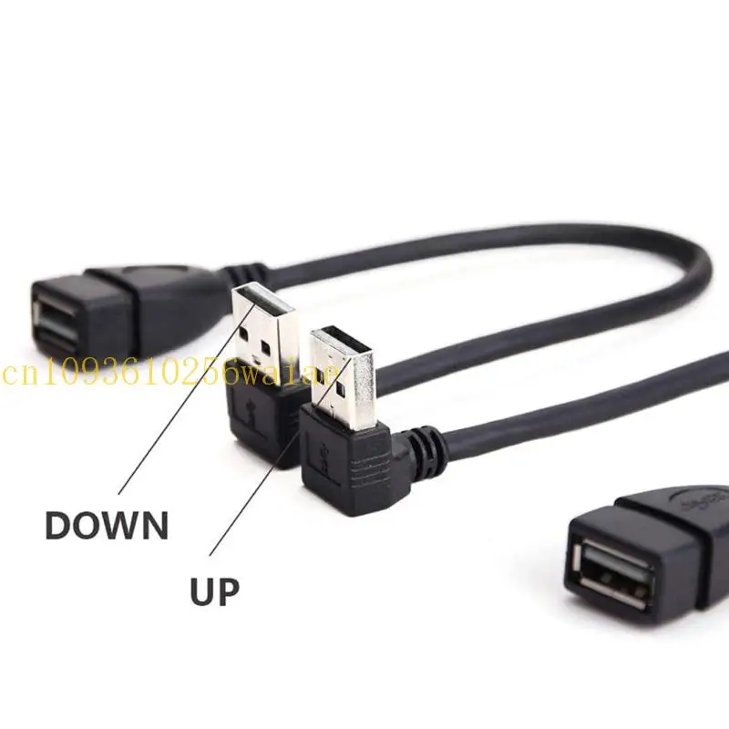 652F USB Port Extender Hub Data Daya kabel daya 90 ° Down/UP USB2.0 Kabel Ekstensi