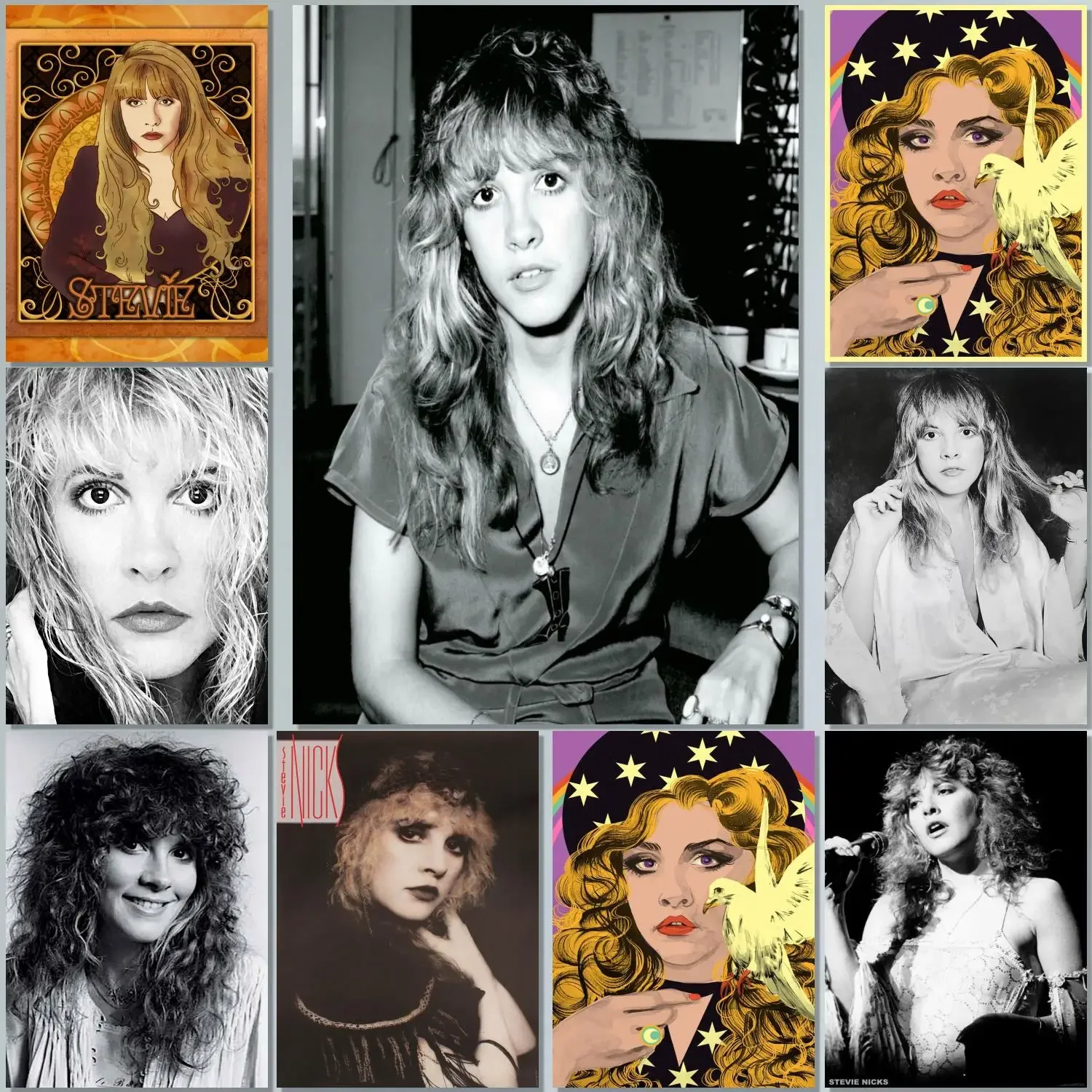 Singer stevie nicks Painting 24x36 Wall Art Canvas Posters room Modern Family bedroom Decoration Art wall decor