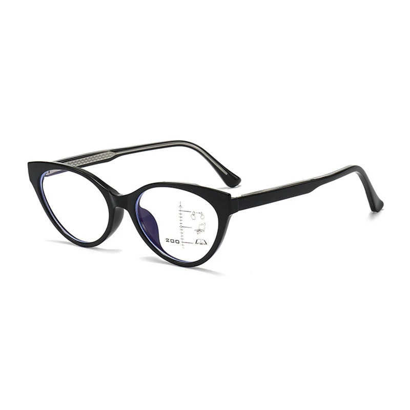 New Fashion TR+Metal Core-Inserting Process Cat Eye Women Blue Light Blocking Progressive Reading Glasses Hyperopia Spectacles