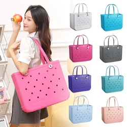 EVA Beach Jelly Bag Rubber Waterproof Lady Shoulder Handbag Large Capacity Portable Handbag Summer Pool Fashion Women Tote Bag