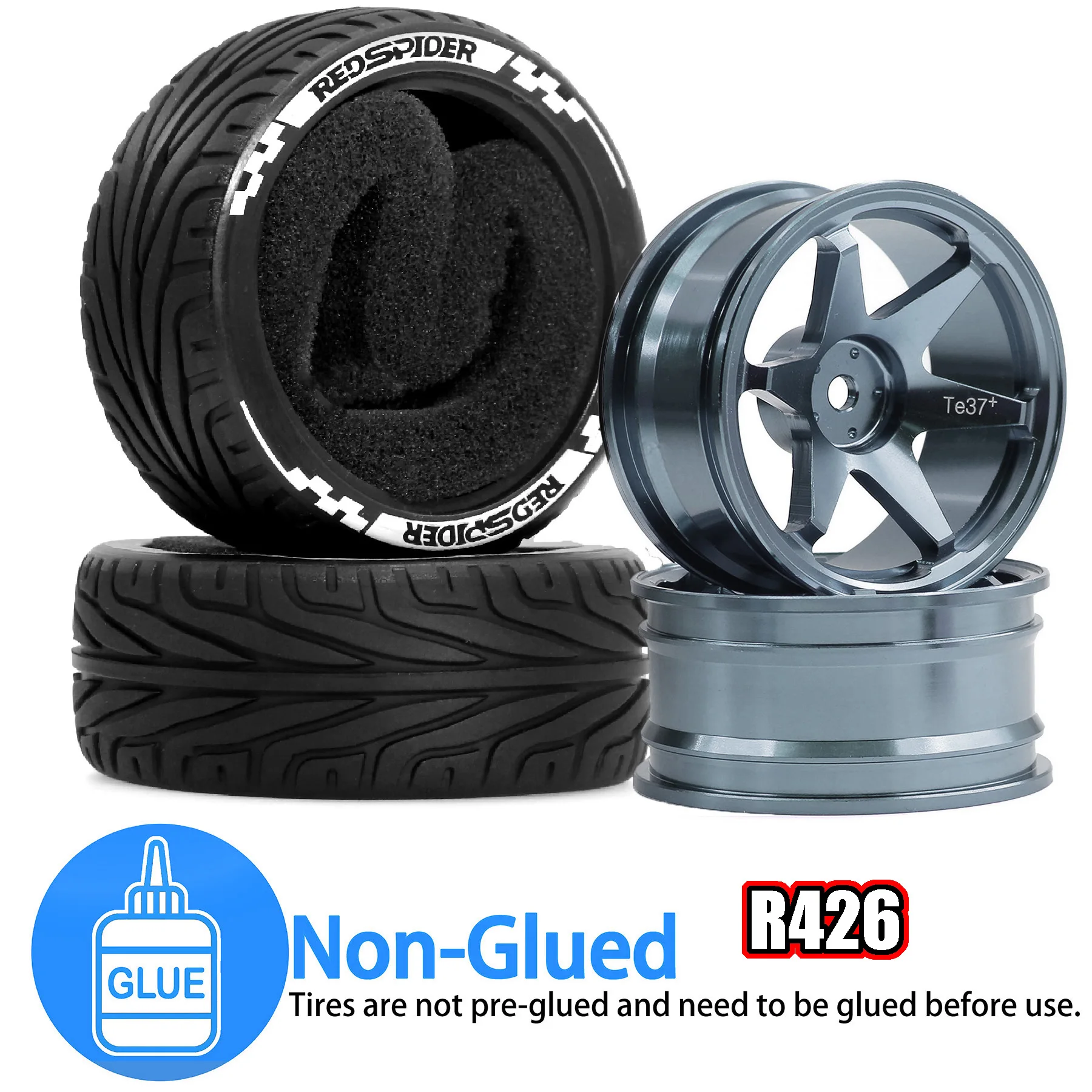 

Набор гоночных колес и шин 1/10 RC — шестигранные металлические диски 12 мм для Tamiya TT01/TT02/XV01/XV02, HSP, HPI, Kyosho — модернизация дорожного автомобиля