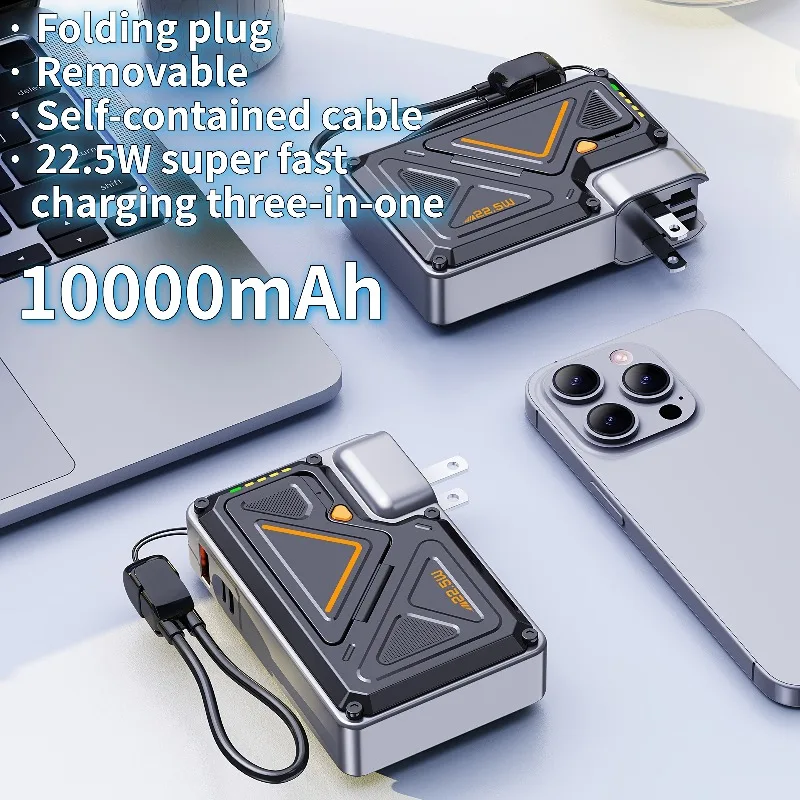 

Новый портативный магнитный блок питания 22,5 Вт, вход переменного тока, беспроводная быстрая зарядка, 10000 мАч, PowerBank с кронштейном для Samsung Iphone