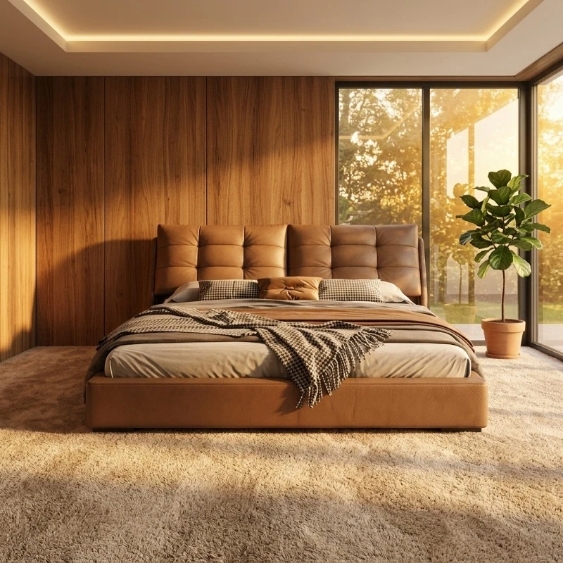 Modern Adjustable Chaise Lounge Upholstered Bed Hotel Bedroom Furniture Set