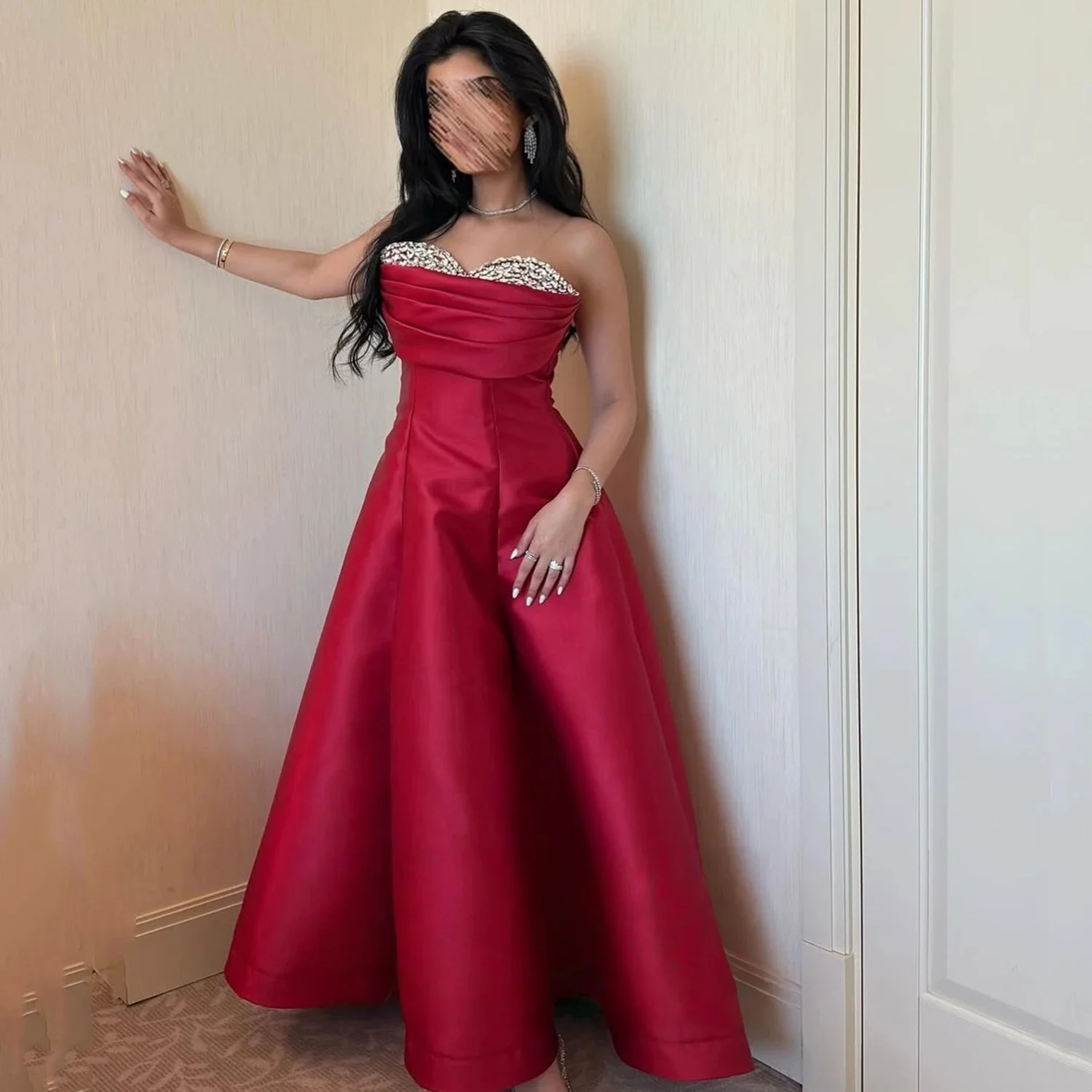 

Beaded Sweetheart Bespoke Occasion Gown Long Evening Dresses Pastrol Unisex Jersey Retro Dubai Saudi Arabic Prom Customized