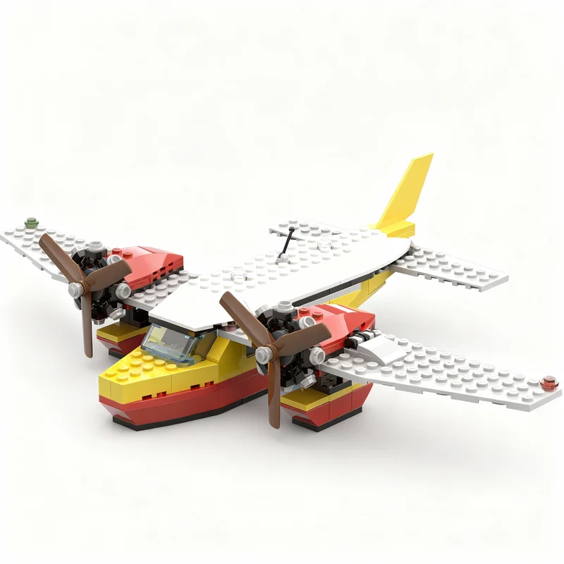 220pcs MOC Airmail Island Hopper Seaplane City Cargo Model Toys Building Blocks Construction Christmas Gifts Birthday DIY Kids