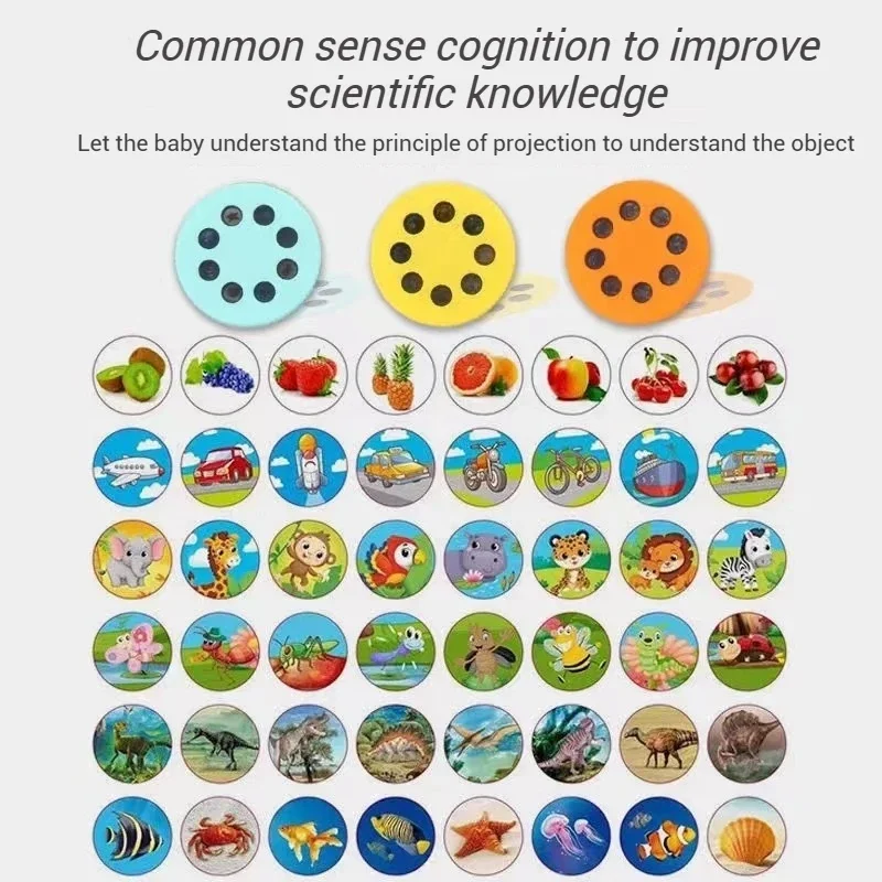 Lampe de poche projecteur 24 motifs pour enfants, 1 pièce, jouets pour enfants d'apprentissage préscolaire, torche de dessin animé, lampe de poche de Projection