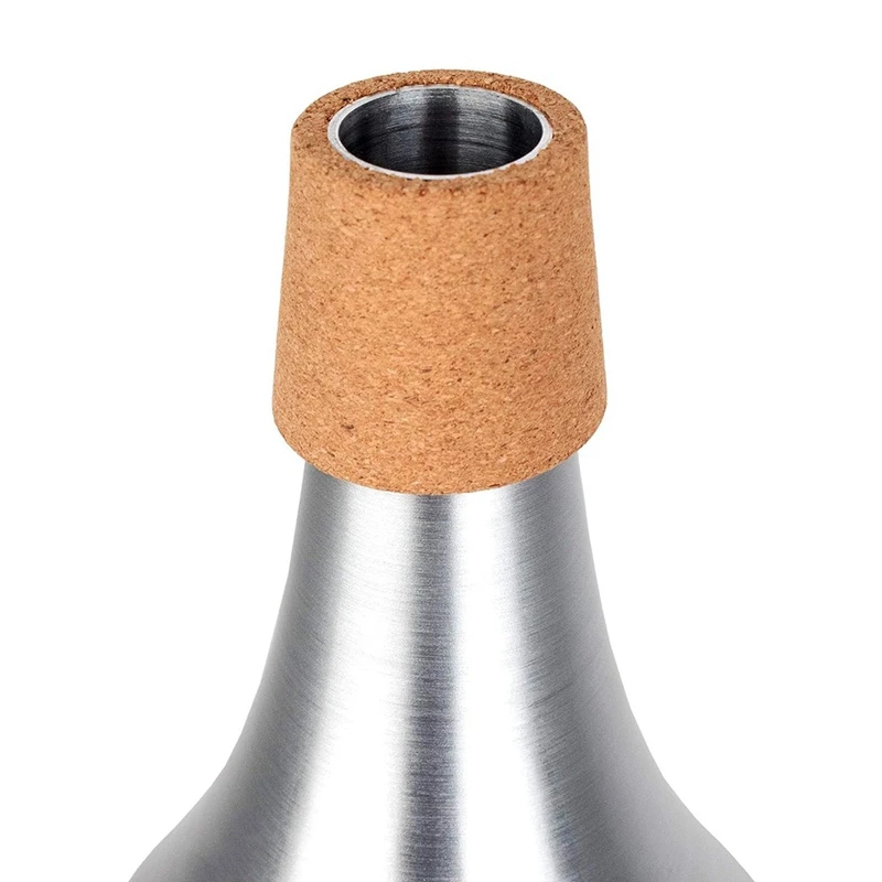 Aluminum Alloy Trumpet Mute Mute Anti-Disturbance Mute Mute Cork Edge Protection (80%-90% Sound Reduction) Durable 14.6 X 9.1Cm