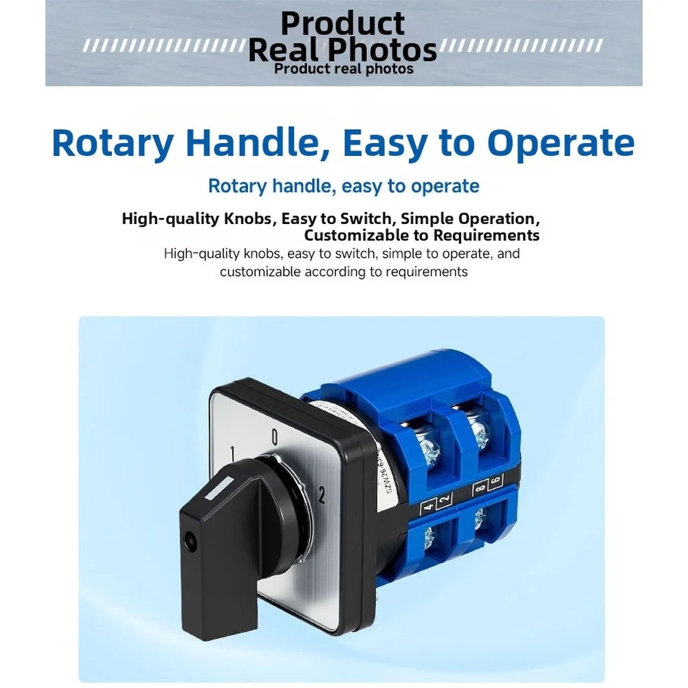 3 Gear Switch Changeover Switch For Flexible Circuit Control Blue Three-position Function 660v Insulation Voltage