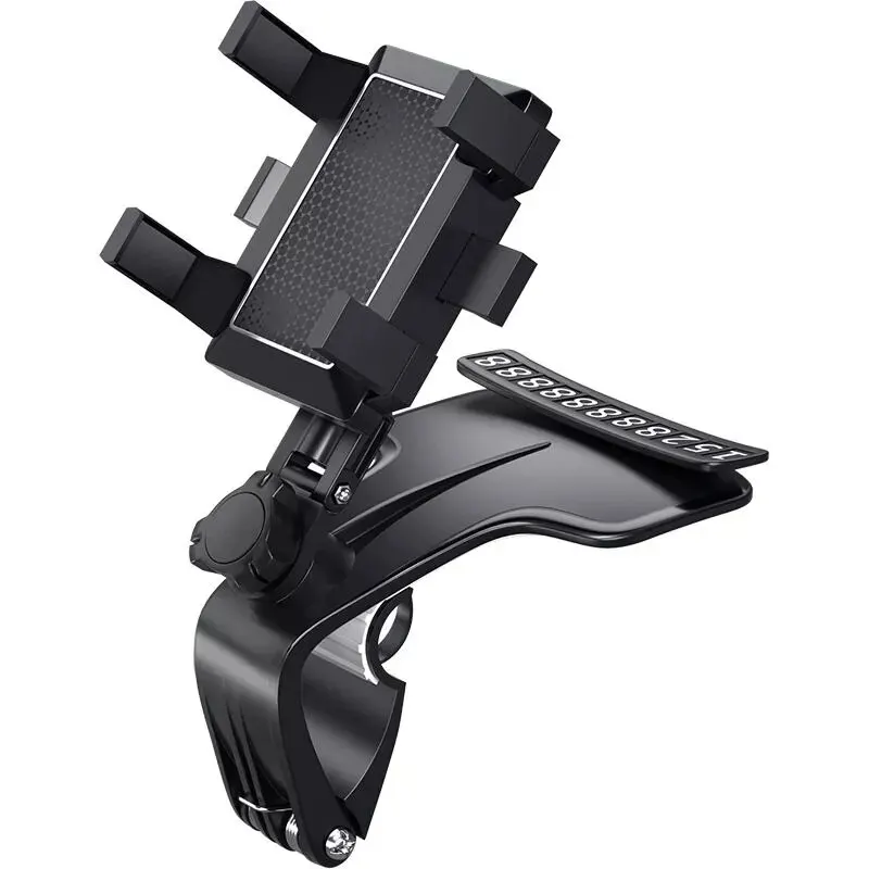 Support de téléphone de voiture pour tableau de bord, 1200 ° Support de téléphone portable rotatif pour voiture, support de téléphone de voiture universel à grande pince Compatible W