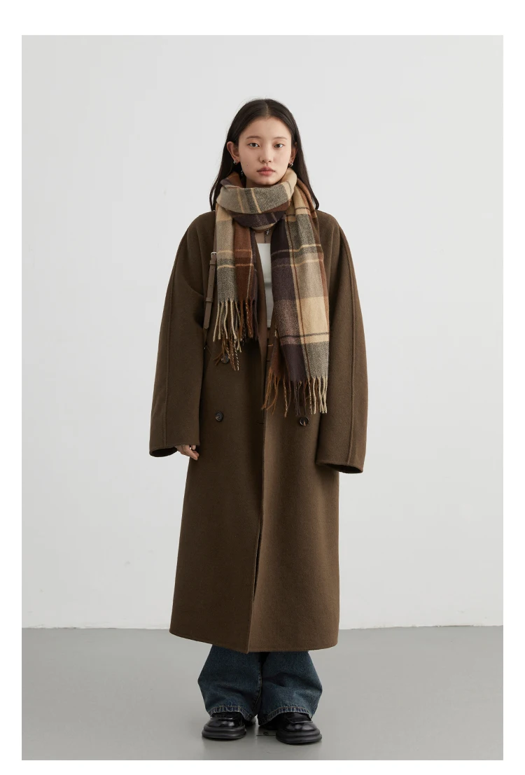 CHIC VEN Women Long Double-sided Woolen Coats Retro Loose Female Overcoat Double Breasted Ladies Windbreak Autumn Winter 2026 13 S8cb9abe31fc549cfb08436fdfa3ceae8E