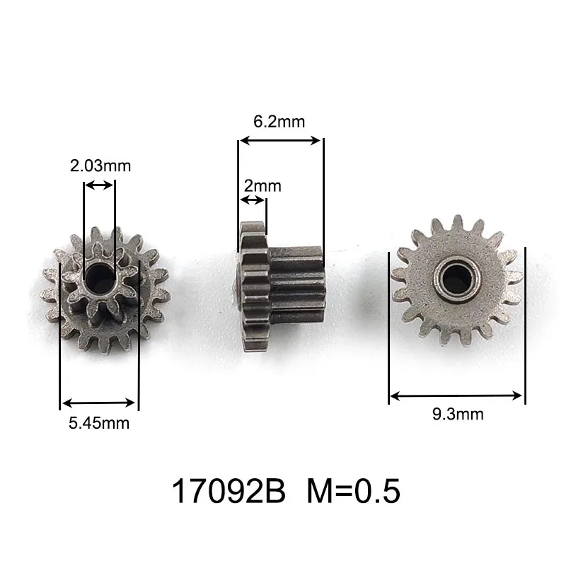 17092B 0.5M Metal Double Pinion 17 Teeth OD=9.3mm 9T Od=5.5mm Reduction Box Gear 17+9T