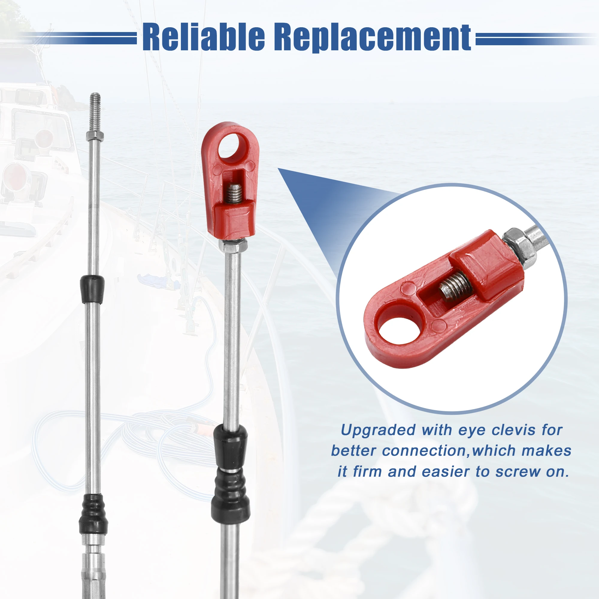 Motoforti 10ft 118 بوصة و13ft 157 بوصة نوع بحري 3300/33C كابل صندوق التحكم عن بعد مع Clevis لياماها #6