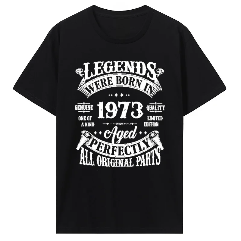 Funny Made In 1973 Birthday Gifts Tshirt Cassette Tape Vintage T Shirts Party Grandma Grandpa Present  Summer T-shirt Gift Tees