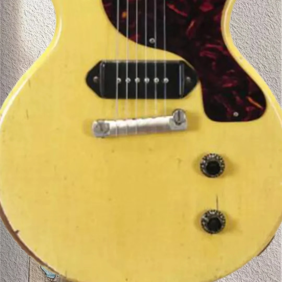 1959 Junior DC TV Yellow Relic Electric Guitar One Piece Mahogany Body & Neck