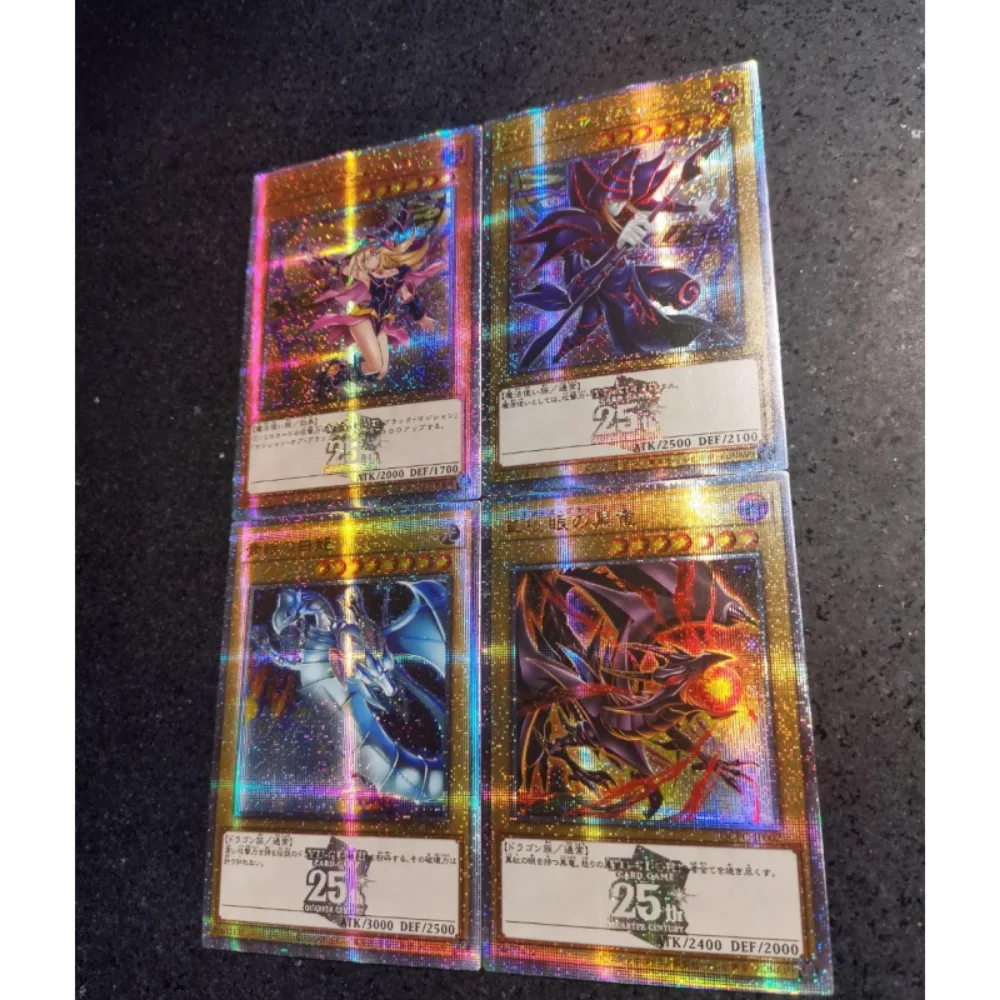 DIY Yu-Gi-Oh! 25th Anniversary Black Magician Girl 4PCS Vier Arten von Blitzen Anime Peripherie Spiel Sammlung Karte Urlaub Geschenk