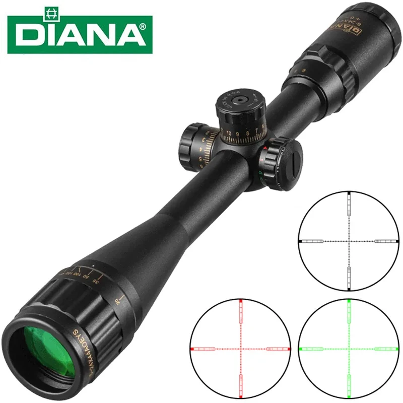 

6-24X44 Tactical Optic Cross Sight Green Red Illuminated Riflescope Hunting Rifle Scope Sniper Airsoft Air Guns