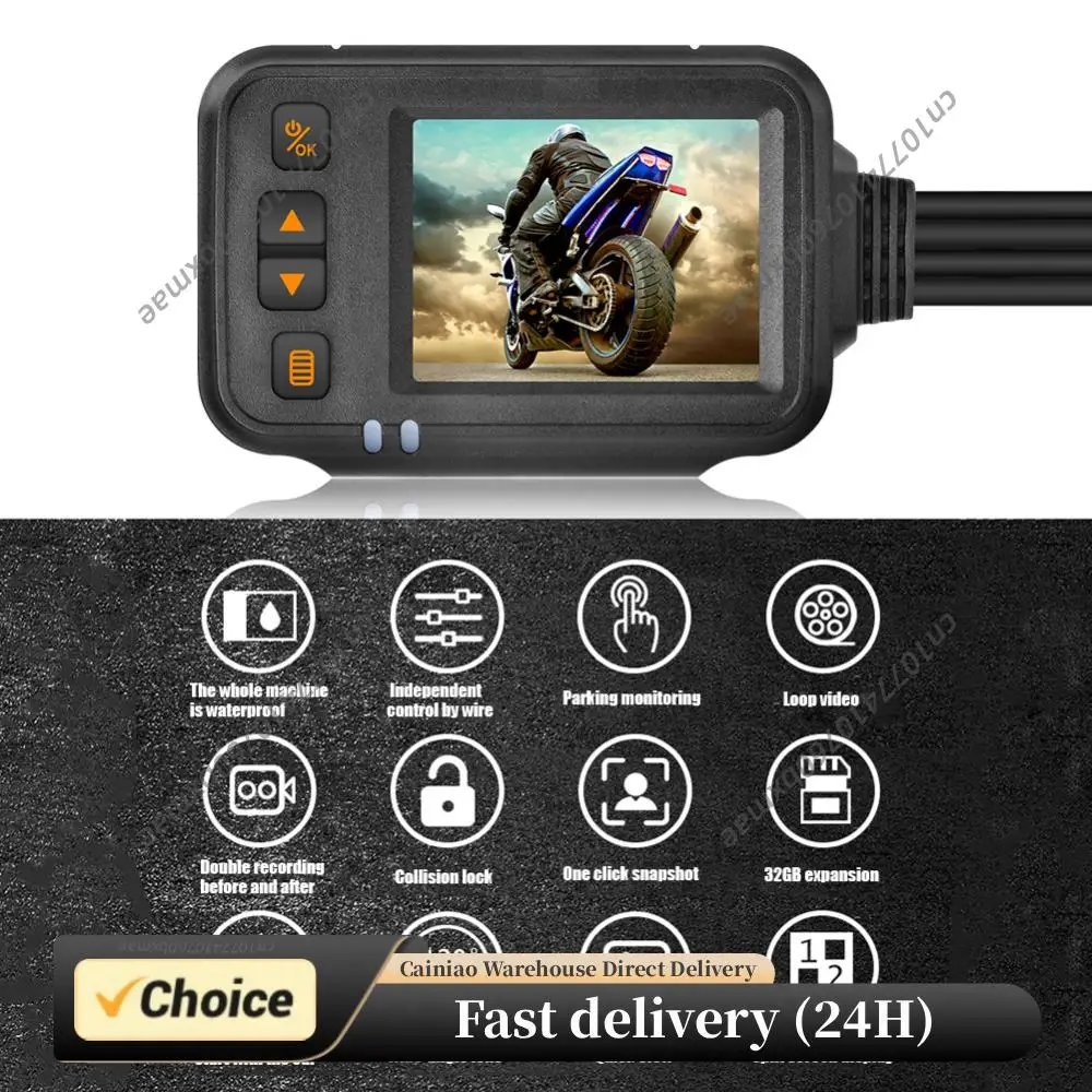 

Motorcycle DVR HD 1080P Front Rear View Video Recorder IP65 Waterproof Motorcycle Camera Parking Monitor Dynamic Induction