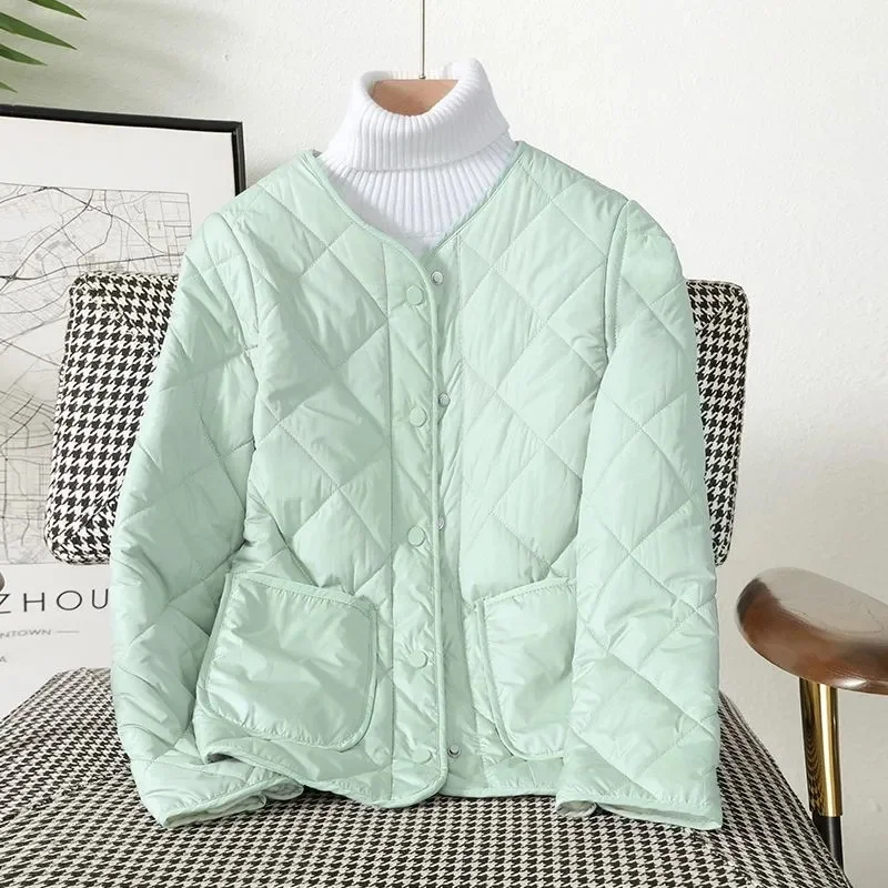 Women Jacket 2025 New Autumn Winter Parkas Female Cotton-Padded Jackets Quilted Light Thin Down Cotton Short Coat Ladies Outwear