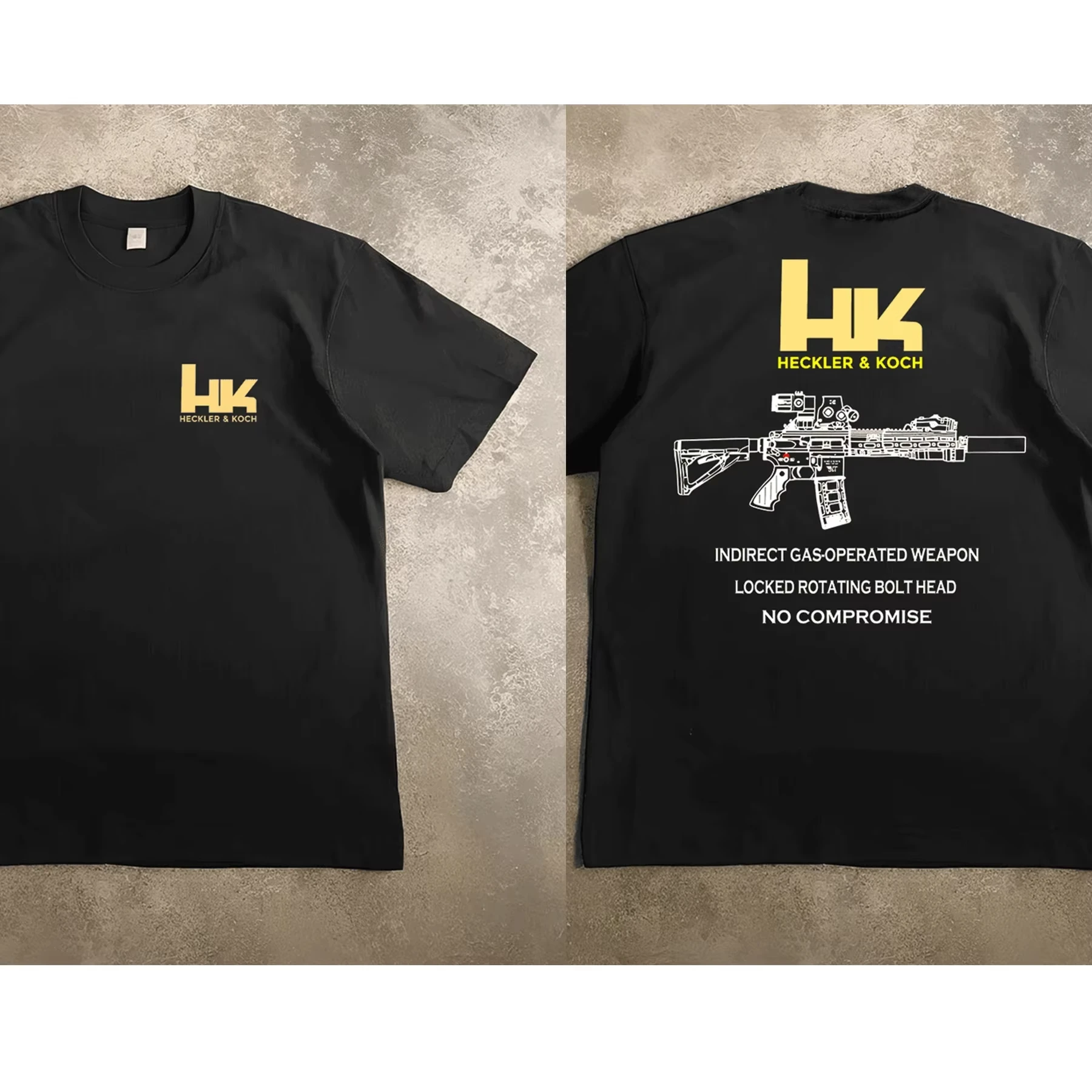 Casual Mens T shirt Graphic in Heckler & Koch HK416 T-Shirt Cotton Sweat Wicking Breathable High Quality Tees Easy Movement Tops