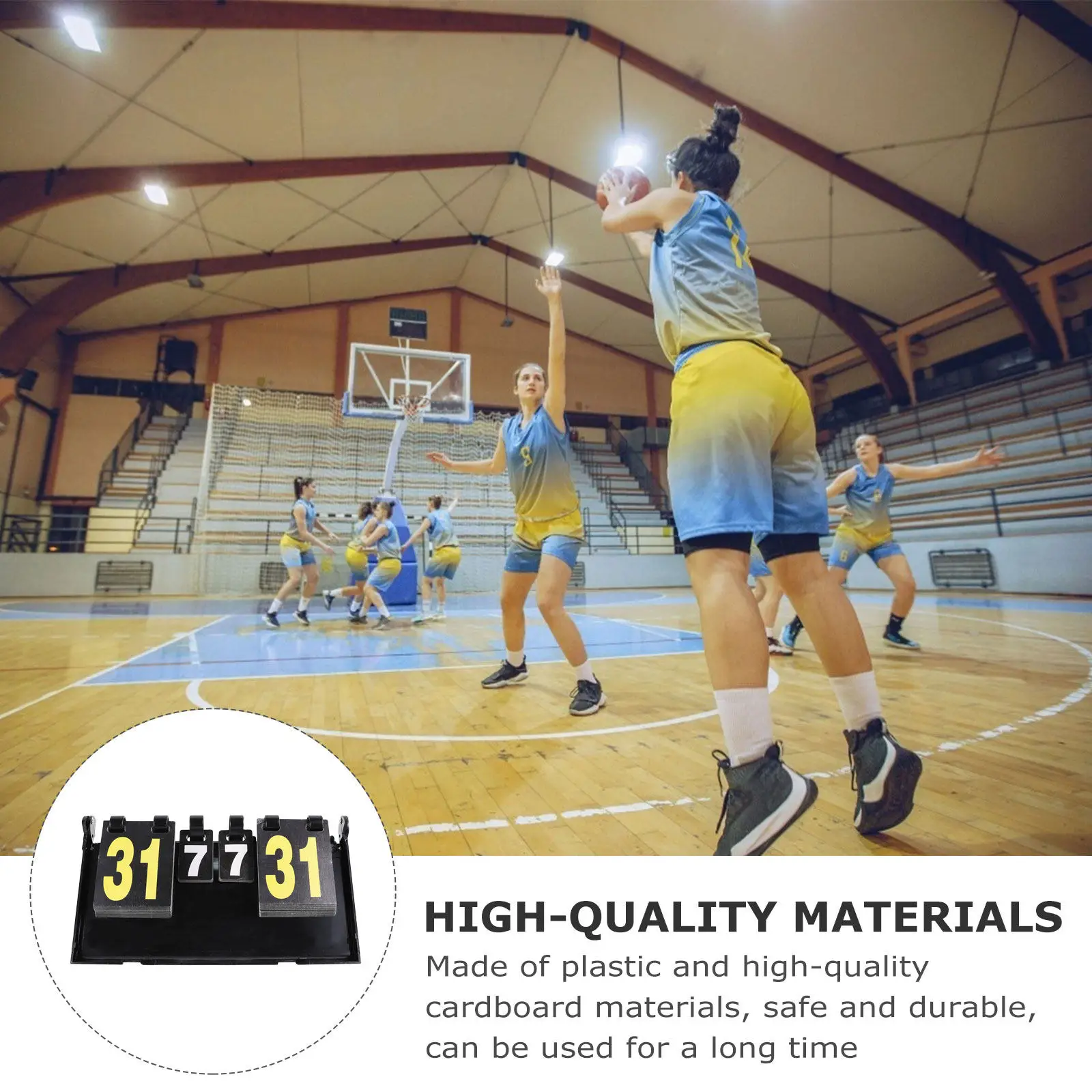 1Pcs Table Scoreboard Flipper 4-Digit Sports Game Scorer for Basketball Table Tennis Volleyball Badminton Clear Structure Easy