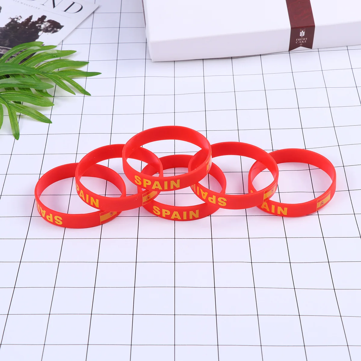 

6 pcs Silicone Wristband Durable Soft Comfortable For Football Games International Country Symbolic Size Fits Most
