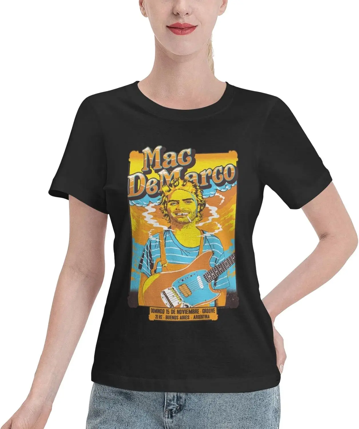 Mac Music Demarco Singer Shirt Women's Summer Tops Cotton Short-Sleeve Clothes Round Neck T Shirt