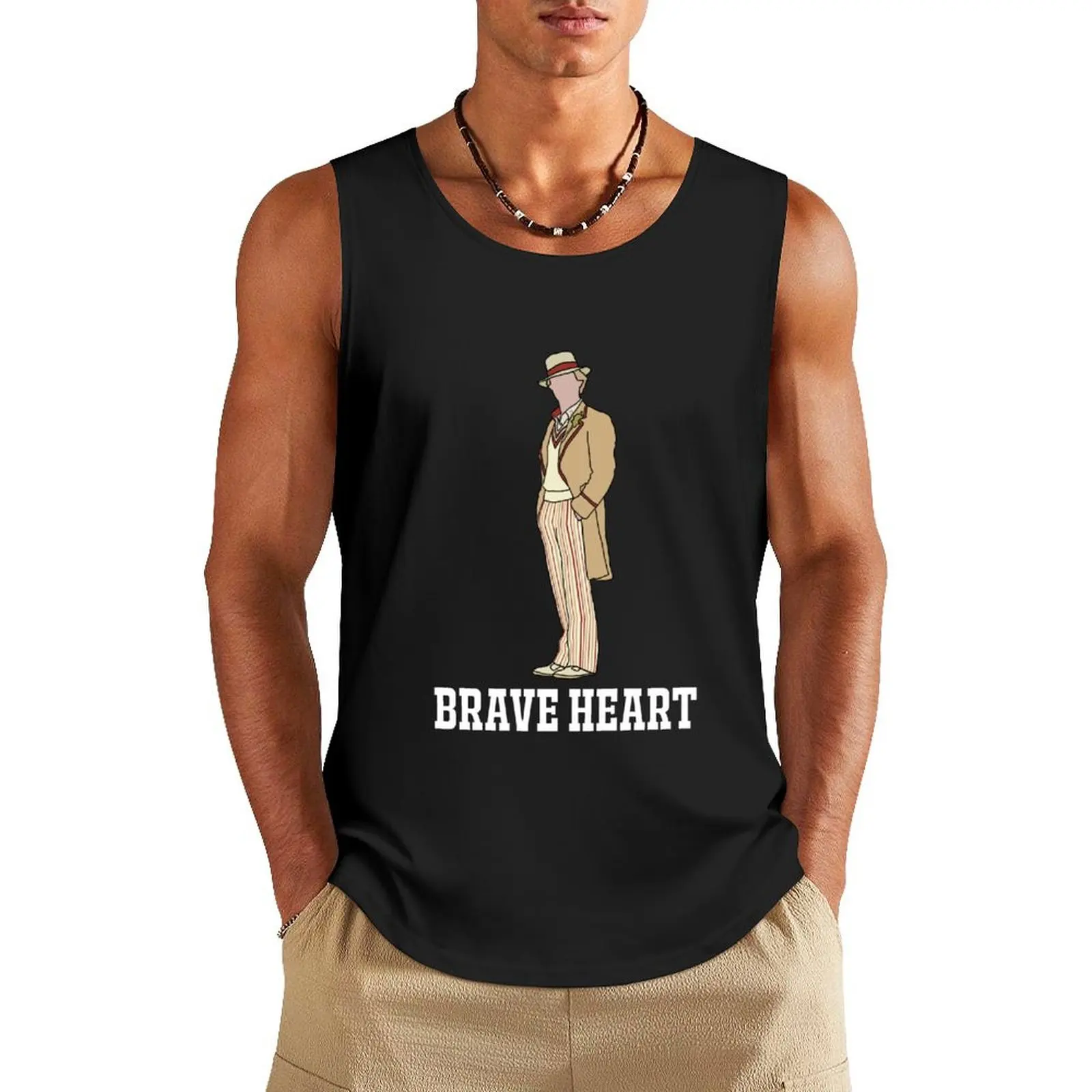 

The 5th Doctor: Brave Heart (White) Tank Top mens designer clothes sleeveless gym shirt man fitness
