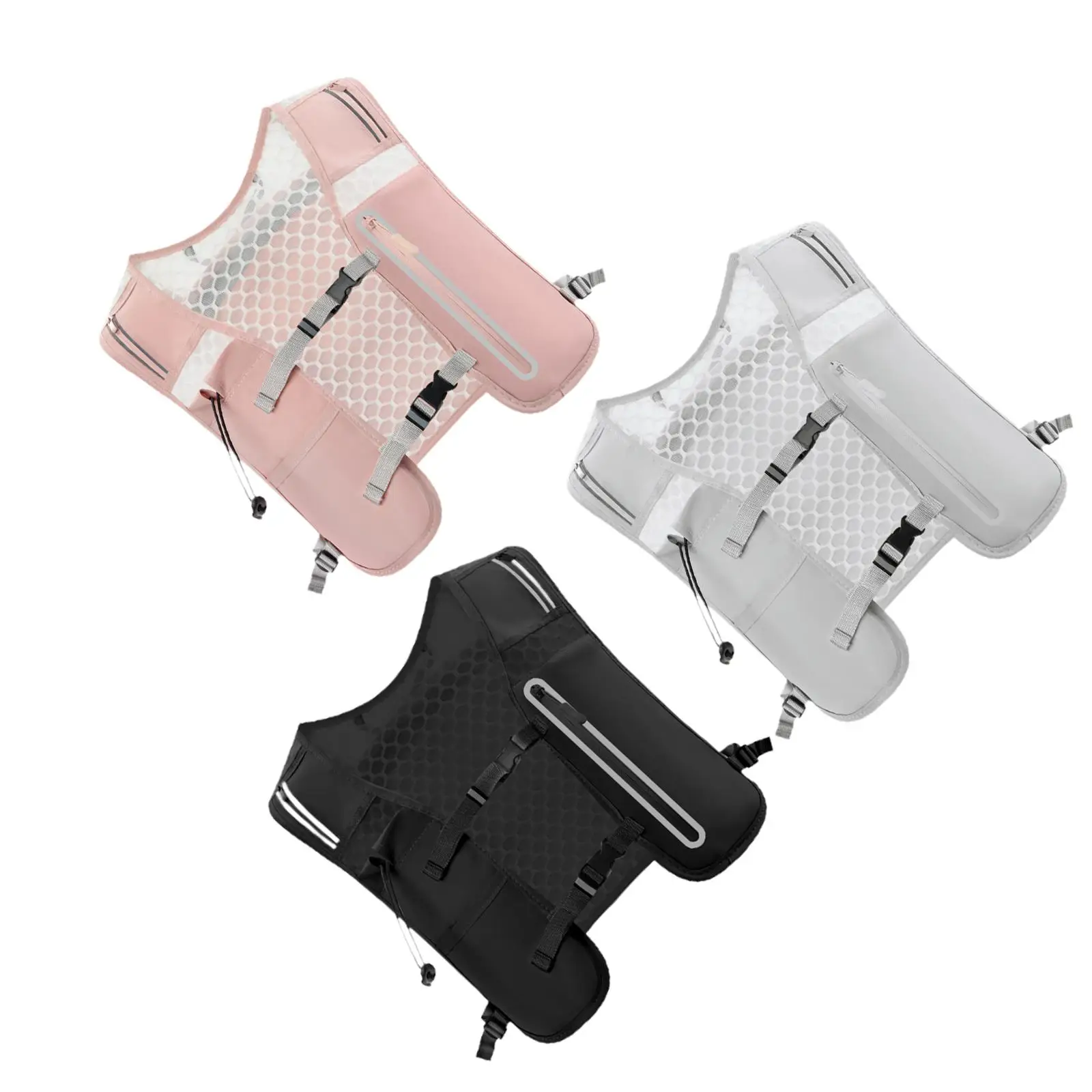 Hydration Vest Portable Nylon Hydration Water Backpack for Outdoor Enthusiasts with Ergonomic Design and Six Storage Pockets