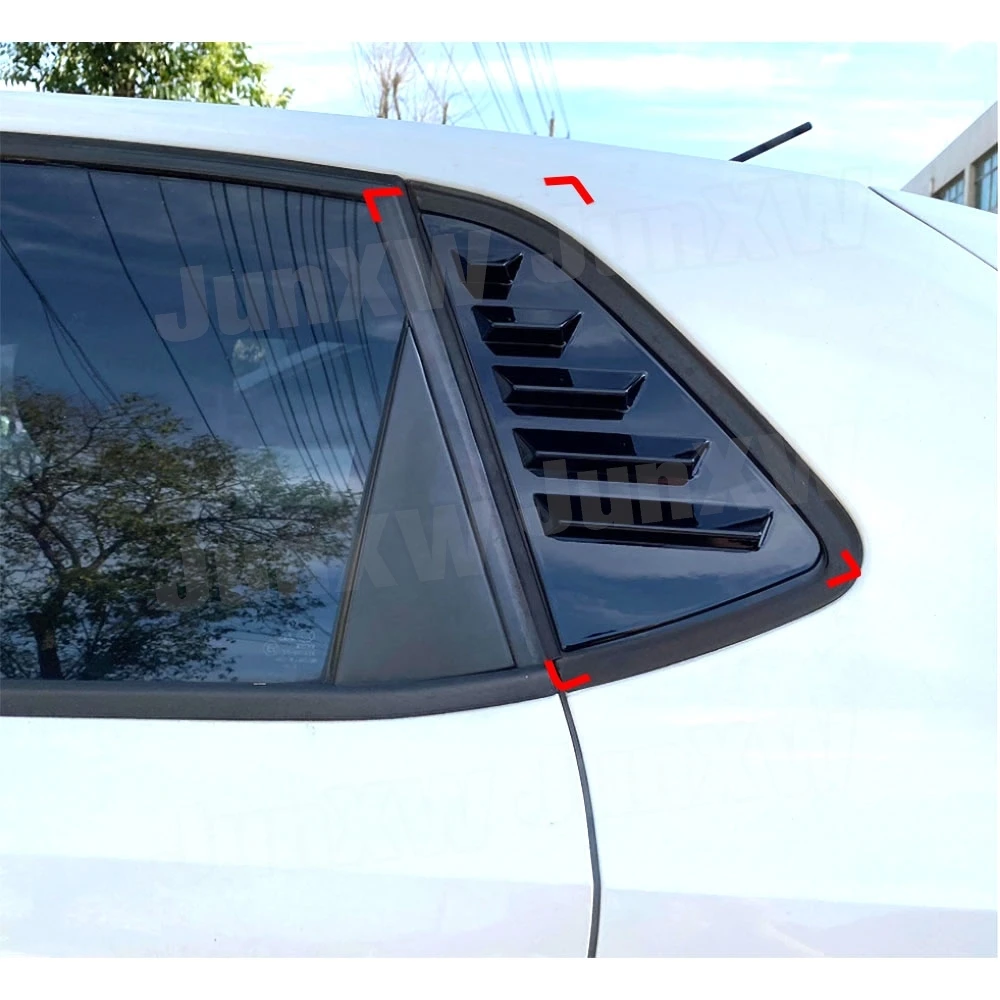 ABS Rear Window Louvers Trim for Volkswagen Polo 6R 6C 2011-2017 Shutters Blinds Cover Window Decoration Bodykits Accessories