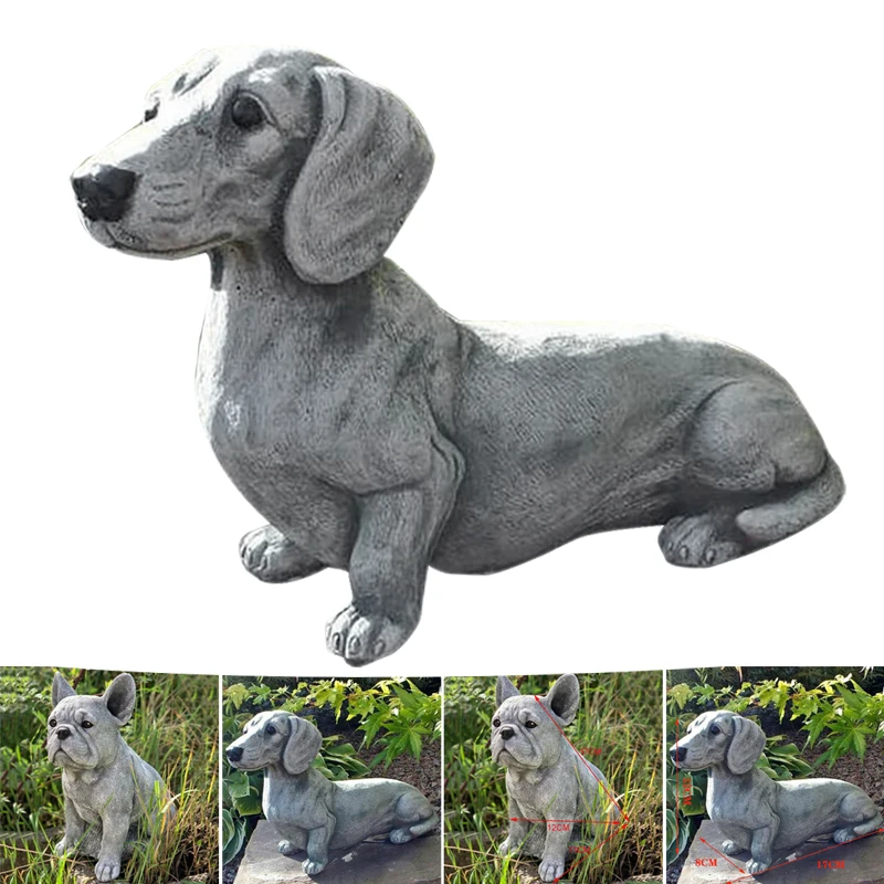 Dachshund Statue Garden Decor Resin Crafts Dog Lover Gift Sculpture Patio Lawn Courtyard Home Decoration