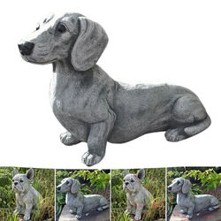 Dachshund Statue Garden Decor Resin Crafts Dog Lover Gift Sculpture Patio Lawn Courtyard Home Decoration