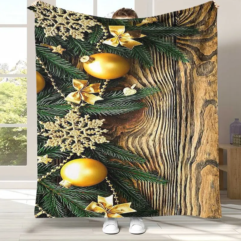 Merry Christmas Tree Santa Claus Fairy Tale Kid Gift Soft Flannel Throw Blanket,Cozy Blanket for Bed,Sofa,Living Room,Home Decor