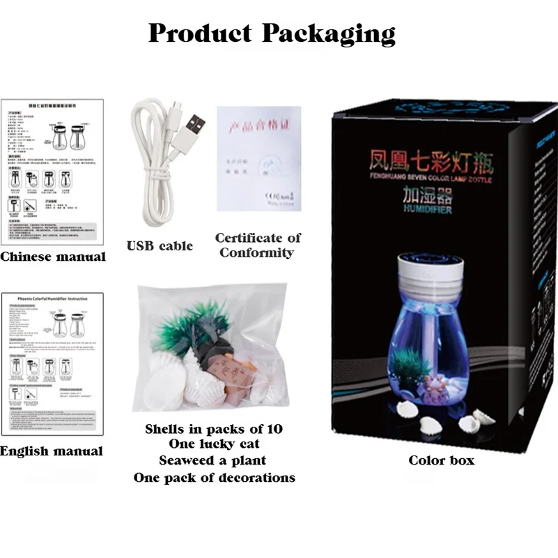 Dekorative Phoenix Atmosphäre Lampe Luftbefeuchter USB Aroma Diffusor Ruhigen Nebel Haushalt Desktop Auto Tragbare Sprayer