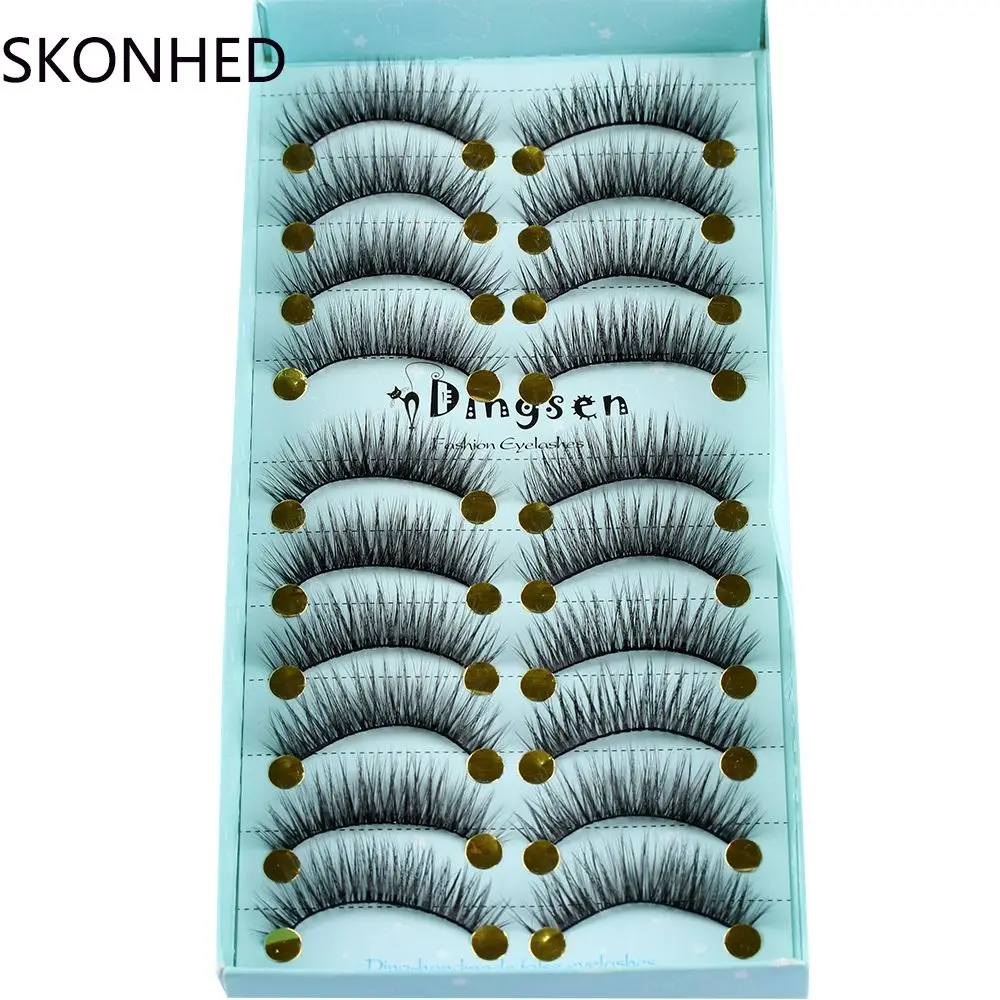 Soft Pure Hanmdade Wispy Crisscross Natural Eyelashes Extension Tools Thick Long False Eyelashes 3D Faux Mink Hair Fluffy