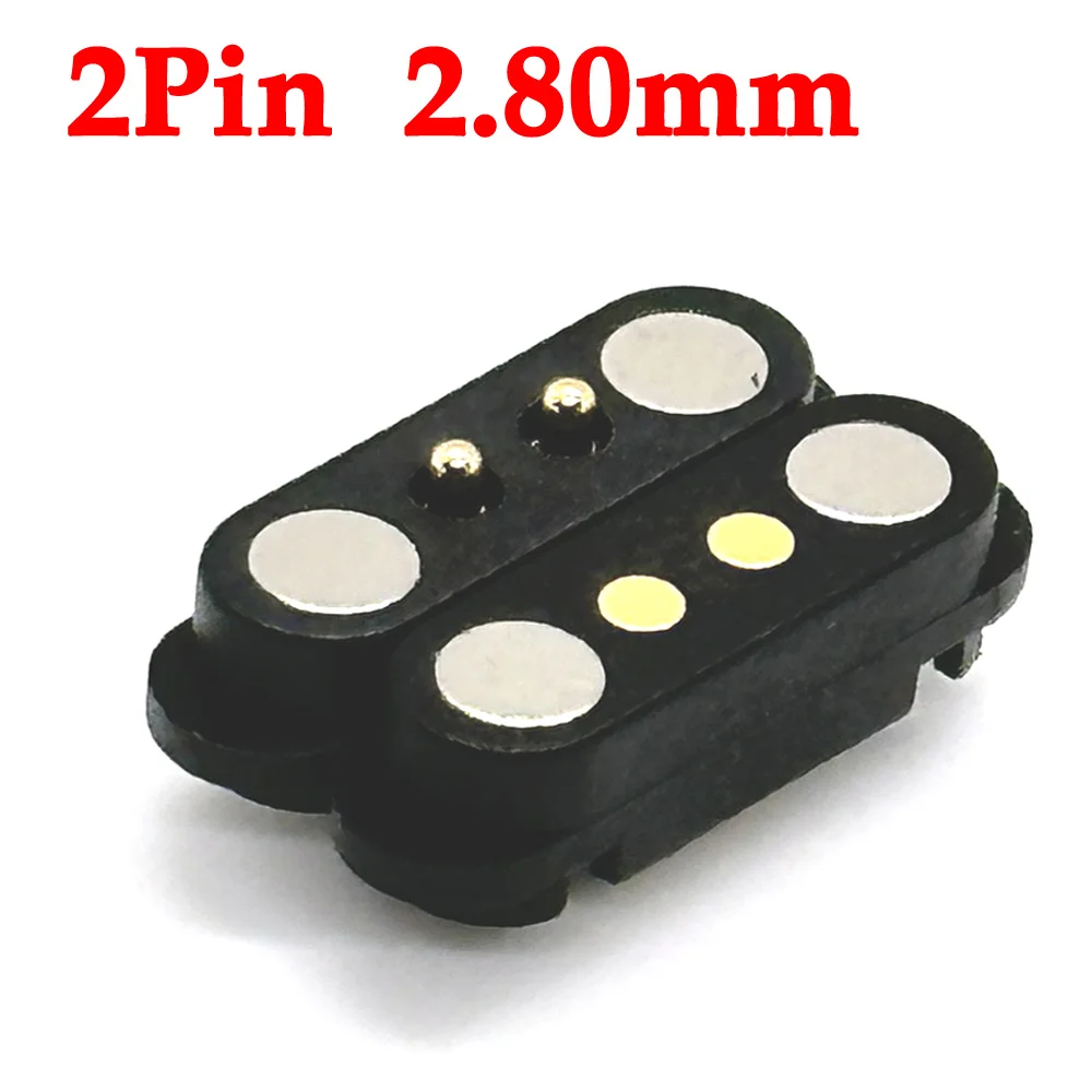 1sets 2A 2Pin Waterproof DC Magnetic Pogo Pin Connector Male Female Spacing 2.80mm Spring Loaded DC Power Socket