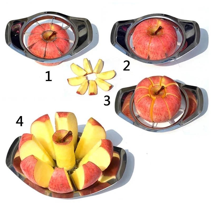 Handheld Pressing Type Apples Corer Slicers Divider Kitchen Gadgets Stainless steel Apple Cutter Comfort Handle Fruit Tools