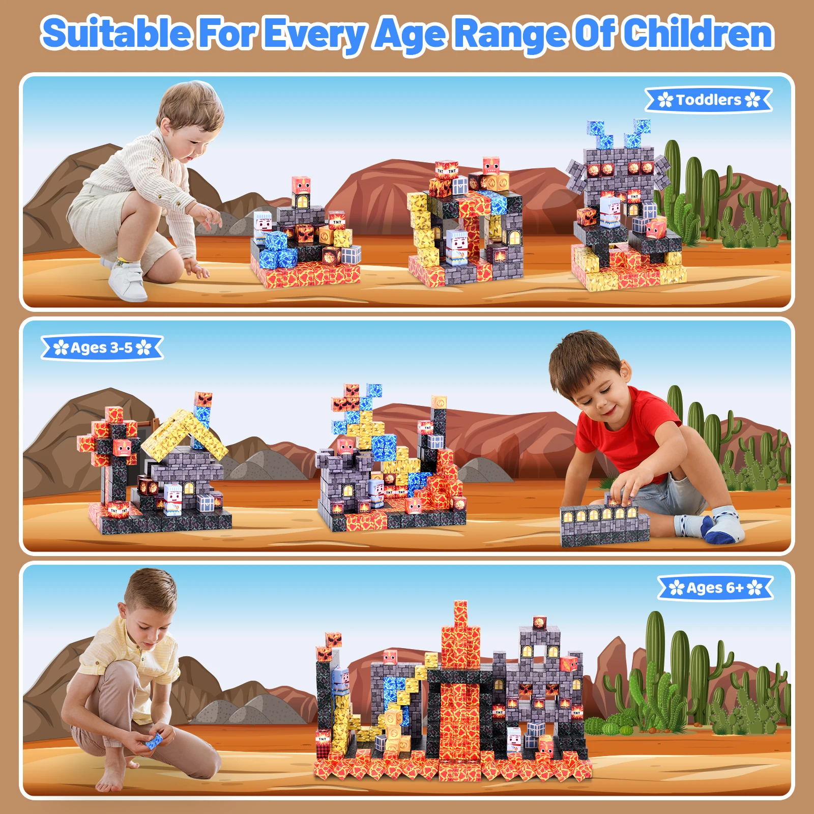 2025 Blocs magnétiques aléatoires 1 pièce 100 pièces |   Jouets sensoriels STEM Montessori, couleurs vives, construction gratuite, âgés de 3 ans, cadeau de vacances haut de gamme