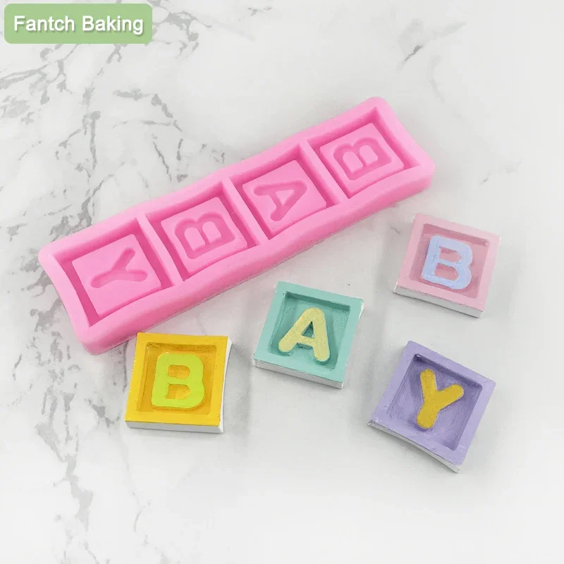 

Food Kitchen Tools Baking Square Letter Cake Decorating Baby Alphabet Chocolate Flip Fondant Soft Silicone Handsoap Mould Resin