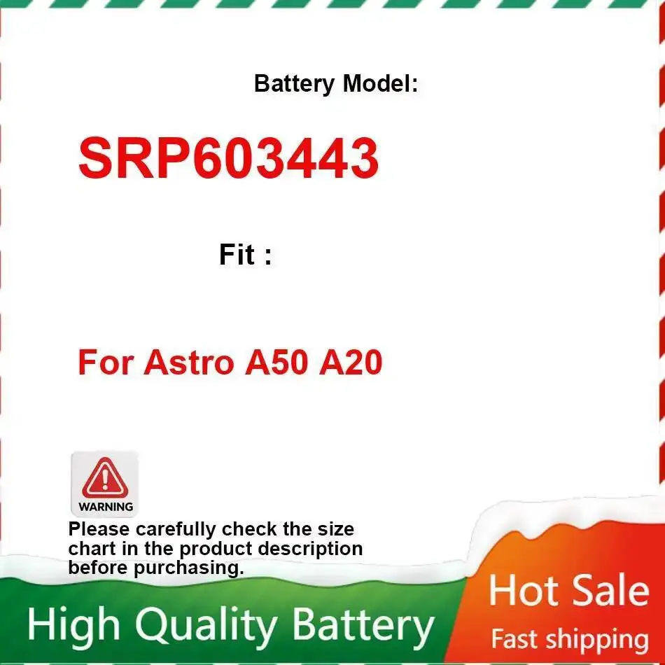 3.7V New 1000mAh 533-000191 533-000169 623441 Battery for Logitech Astro A50 2019 / A20 Headset SRP603443 Batteries Warranty