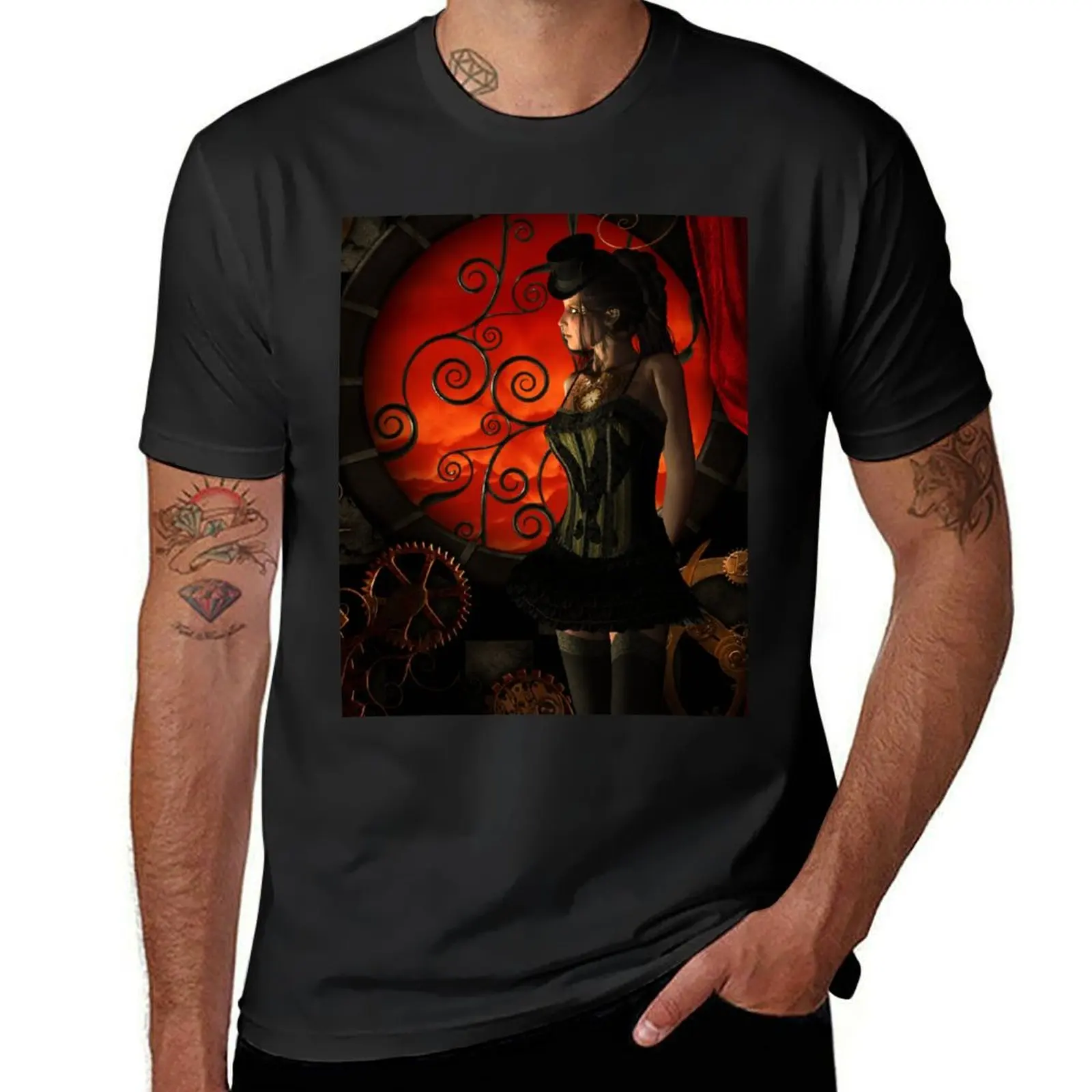 

Steampunk, wonderful steampunk lady T-Shirt sports fans blacks plus size tops mens vintage t shirts