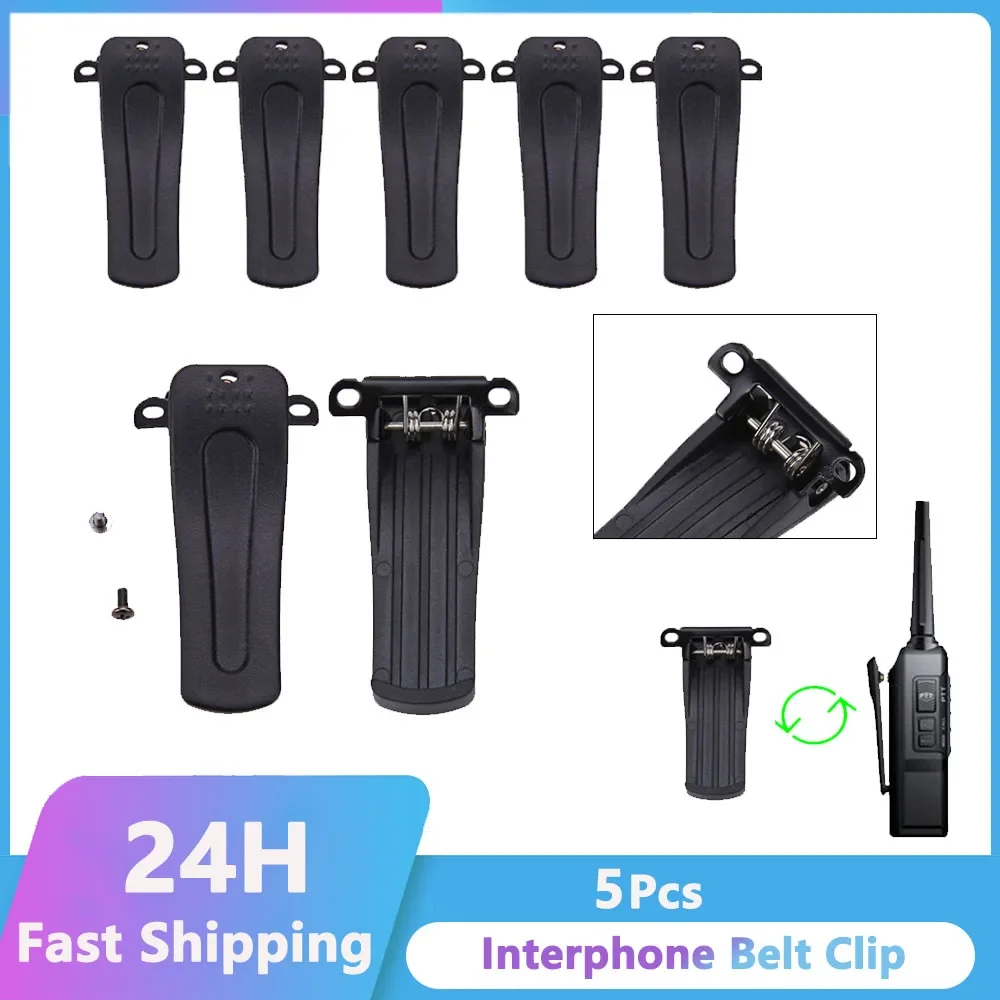5 Pcs Walkie Talkie Back Belt Clip with 10 Install Screw 2-Way Radio Accessories for Baofeng BF-666S BF-777S BF-888S