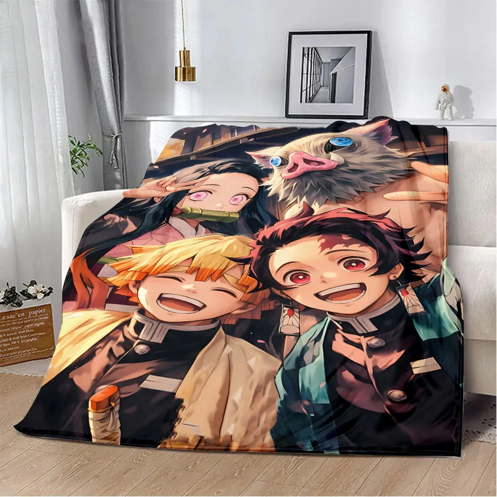 Fashion Demon Slayer 3d Printing Blanket Picnic Blankets Warm Blanket Soft and Comfortable Blanket Home Travel Birthday Gifts