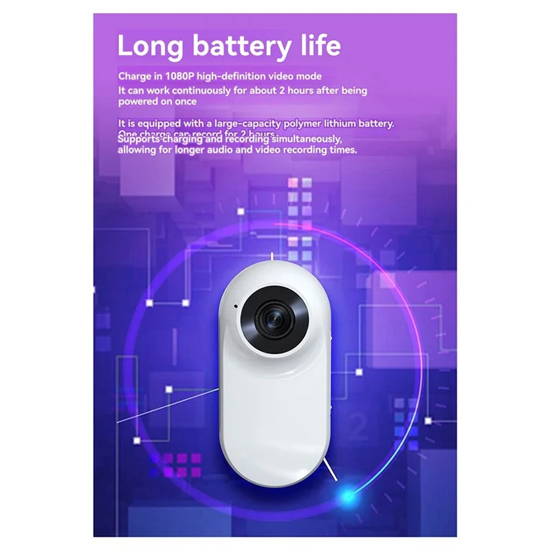 T24C Pet Collar Camera Pet Sport Camera USB Rechargeable LCD Display HD 1080P Support Video And Photo Function Black