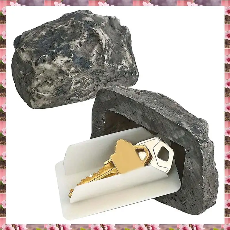

2025 4 шт. Spare-Key Rock — выглядит и ощущается как настоящий камень — безопасный для наружного сада или двора, прочный ящик для ключей, 4 шт. запасной ключ