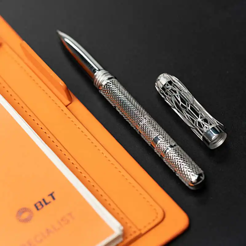 

POLITE 3D Printing Stainless Steel Metal Ballpoint Pen Collection Signature Stationery Cute Kawaii School Supplies Black 0.5mm