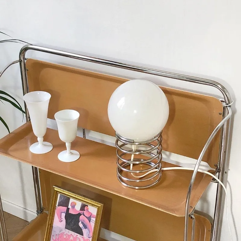 Ins Korean Desk Lamp Modern Spring Table Light with Metal Base Minimalist Reading Lamp for Bedroom Study Iron Bedside Lighting