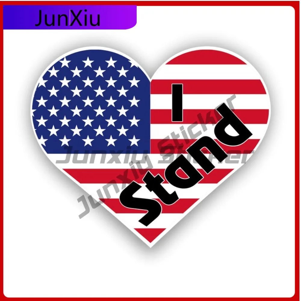 

I Stand American Flag Sticker Scratch-proof Exterior Decals Decoration For Laptop Car And Truck Motorcycle Bicycle Skateboard